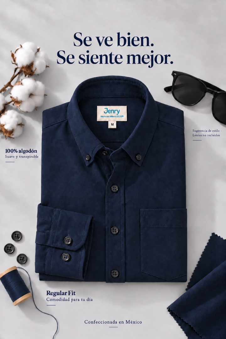 Camisa Azul Marino Regular Fit