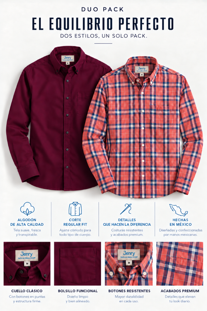 Dúo Carácter | 2 Camisas para Hombre