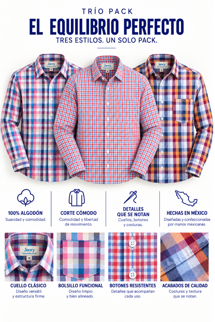 Trío Versátil | 3 Camisas para Hombre