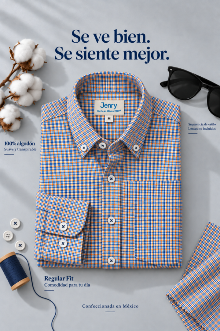 Camisa de Cuadros Amarillos Regular Fit