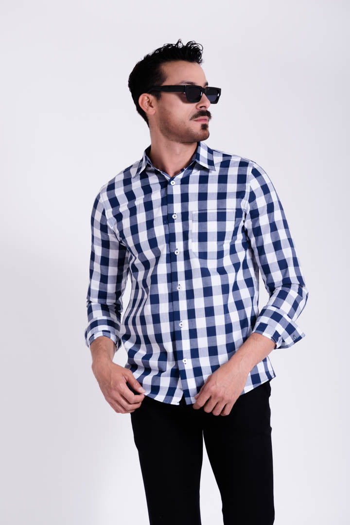 Camisa Hombre Cuadros Slim Fit