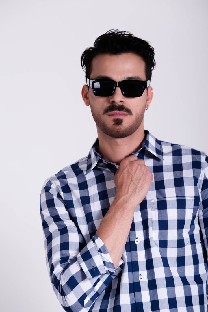 Camisa Hombre Cuadros Slim Fit