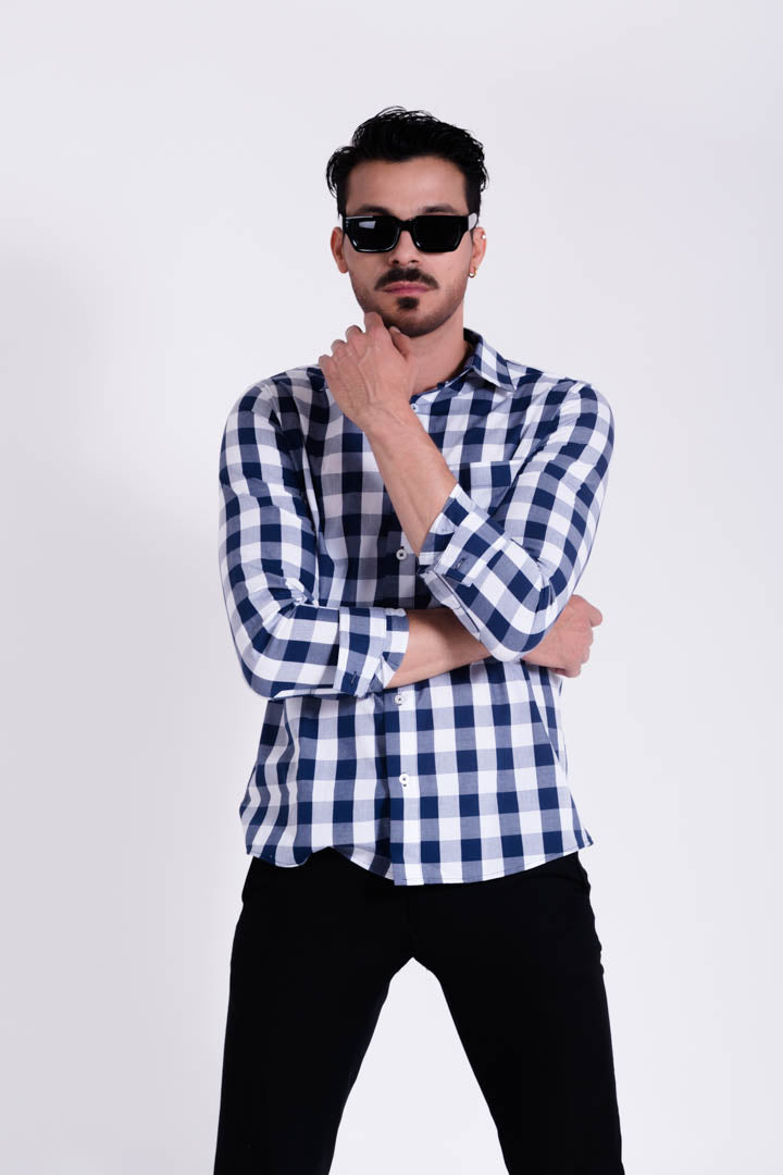 Camisa Hombre Cuadros Slim Fit