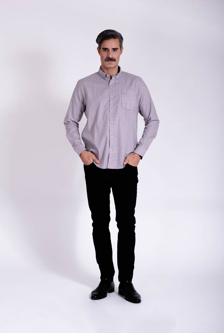 Camisa de Cuadros Amarillos Regular Fit