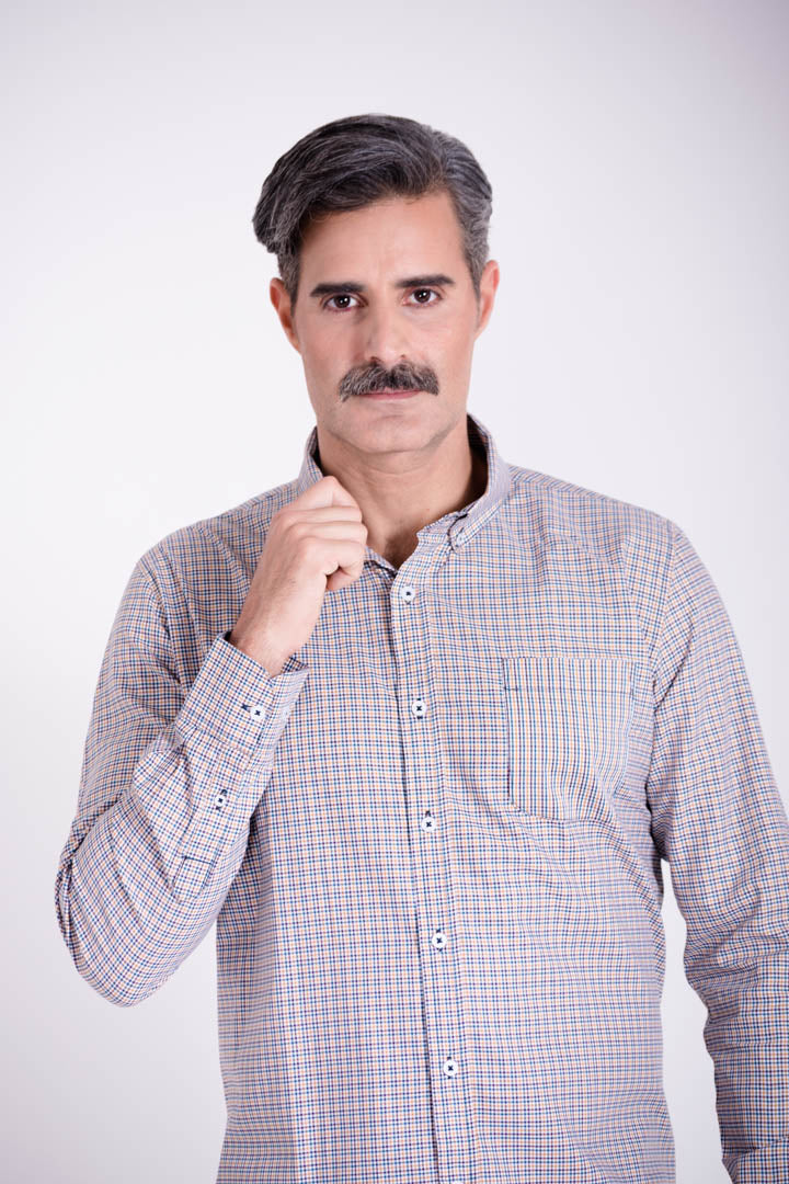 Camisa de Cuadros Amarillos Regular Fit