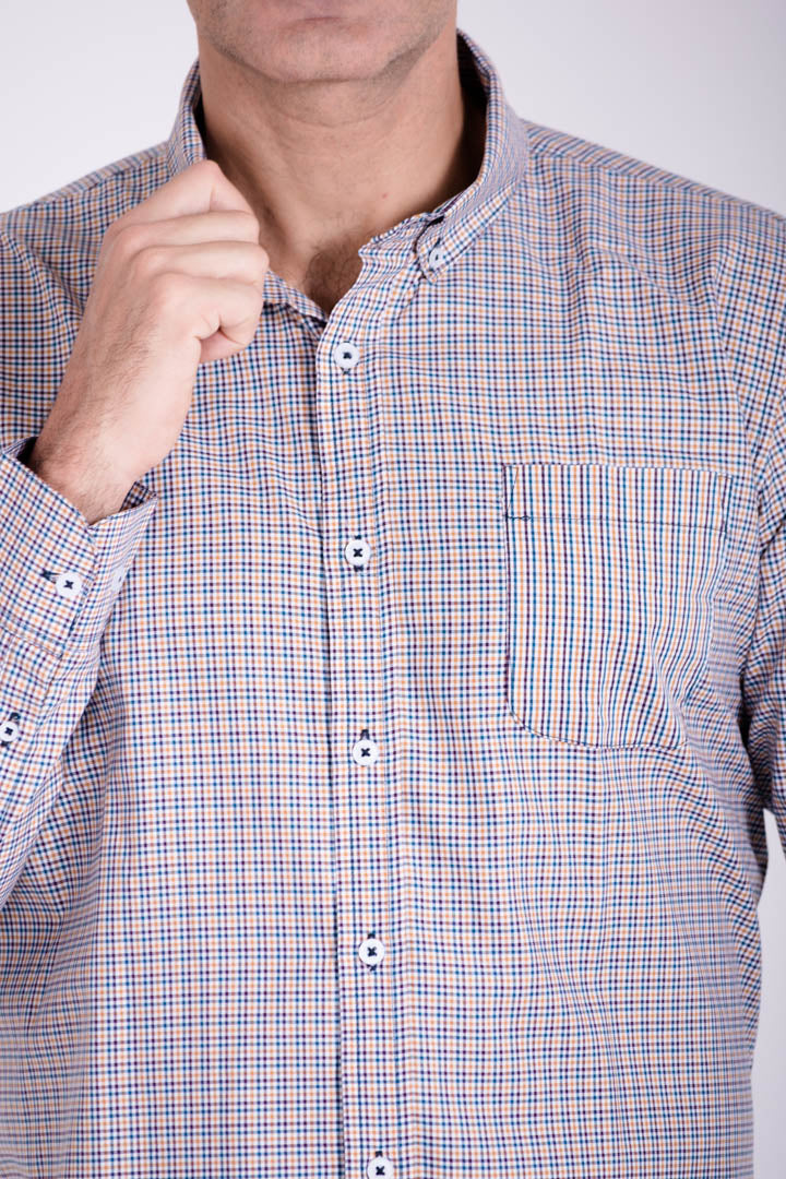 Camisa de Cuadros Amarillos Regular Fit