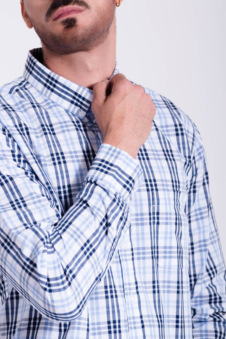 Camisa de Cuadros Azules Regular Fit