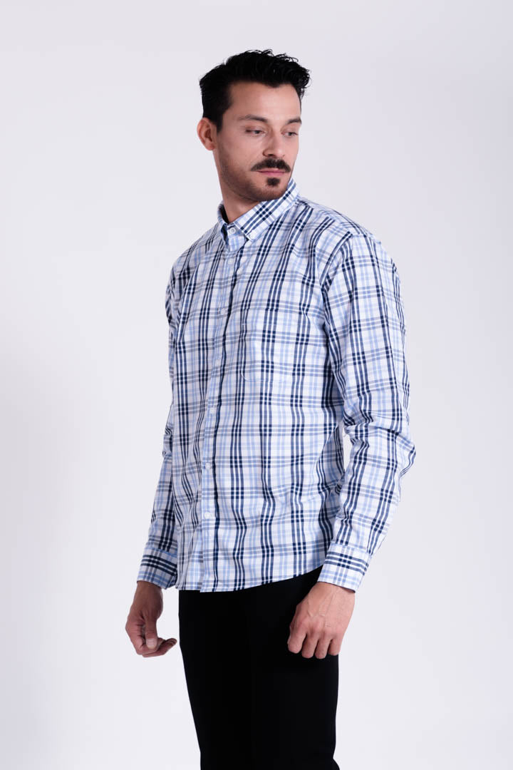Camisa de Cuadros Azules Regular Fit