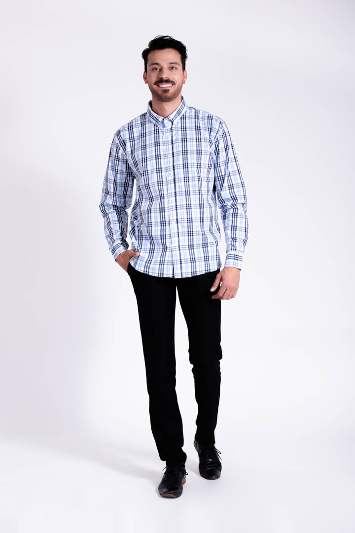 Camisa de Cuadros Azules Regular Fit