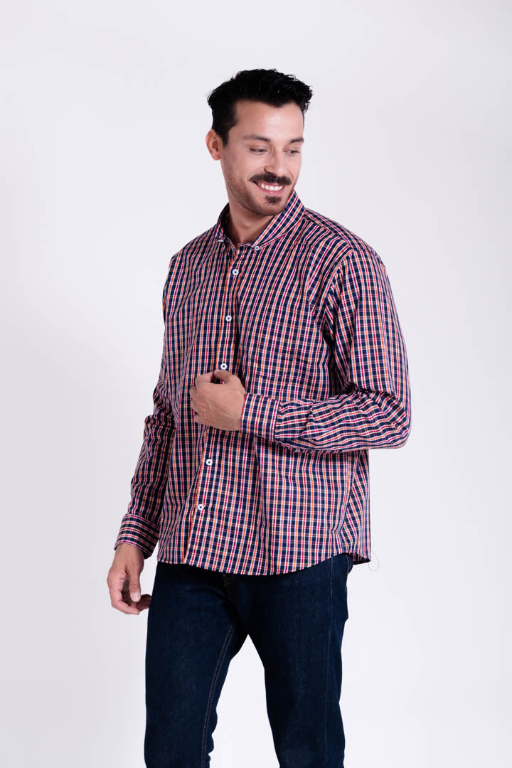 Camisa de Cuadros Negros Regular Fit