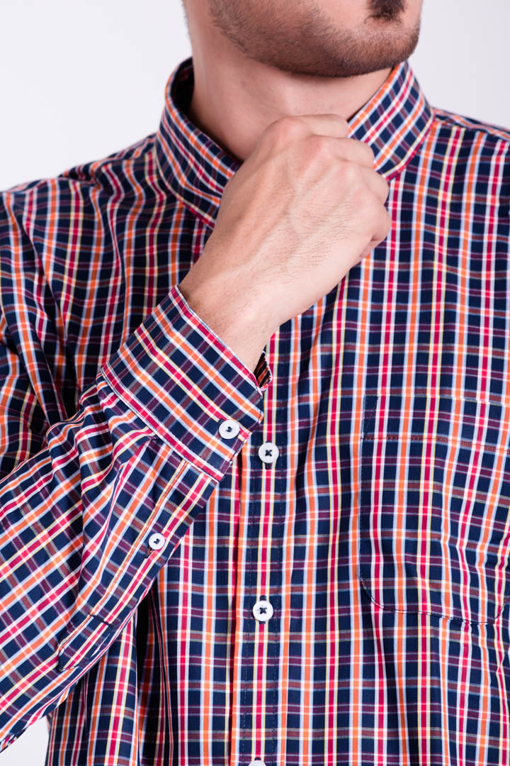 Camisa de Cuadros Negros Regular Fit