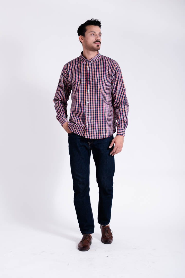 Camisa de Cuadros Negros Regular Fit